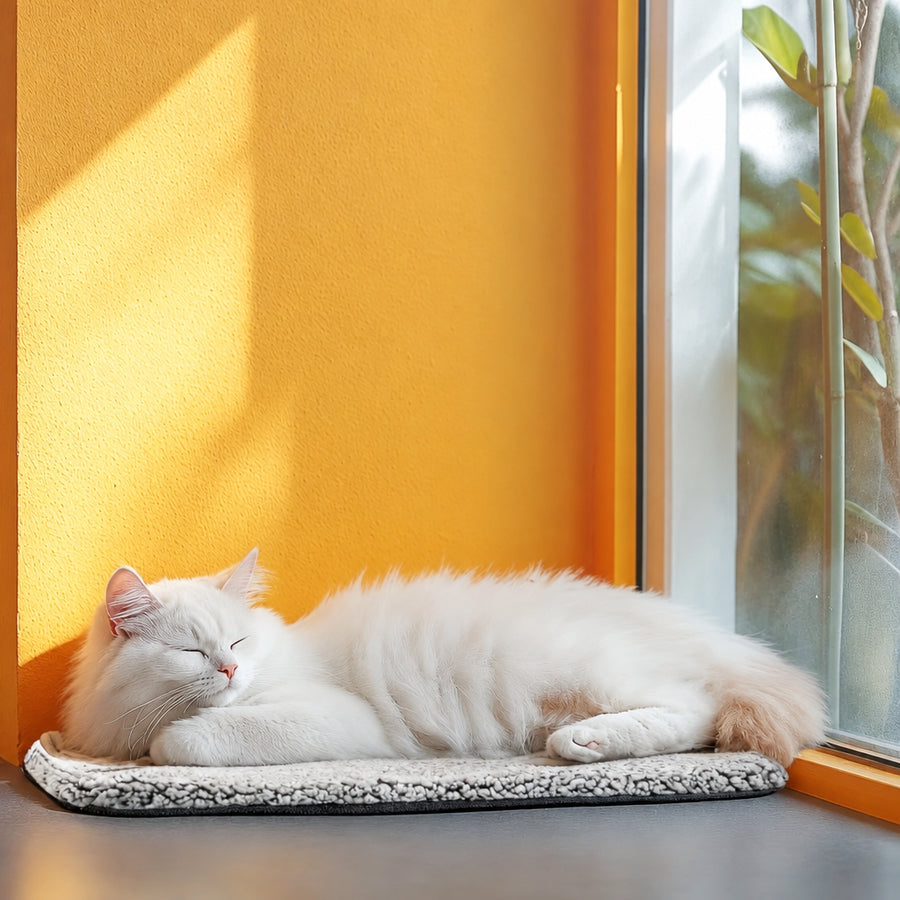 Chat endormi sur le tapis Chaudoudou
